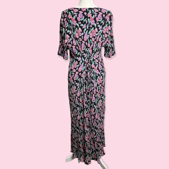 Vintage Fashion Bug Long Floral Dress with Corset Tie Back Size 22/24 cottage - Picture 3 of 15